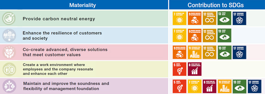 dentified materiality and related SDGs