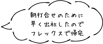 朝打合せのために早く出社したのでフレックスで帰宅